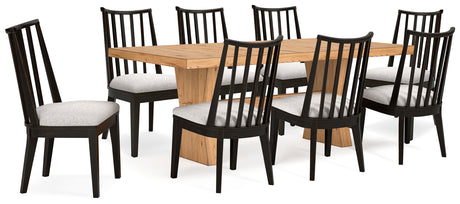 Light Brown Galliden Dining Table and 8 Chairs - PKG017100