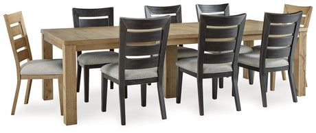 Light Brown Galliden Dining Table and 8 Chairs - PKG020135