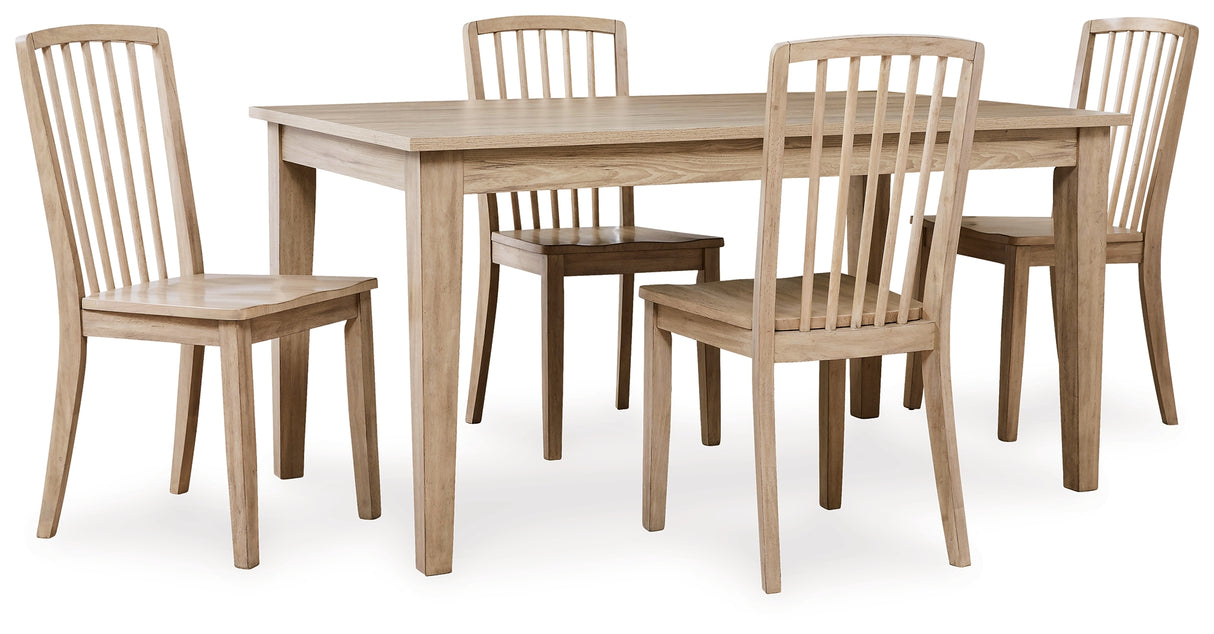 Gleanville Dining Table and 4 Chairs in Light Brown from Ashley - Luna Furniture