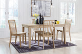 Gleanville Dining Table and 4 Chairs in Light Brown from Ashley - Luna Furniture