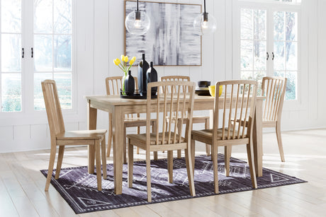 Light Brown Gleanville Dining Table and 6 Chairs - PKG015868