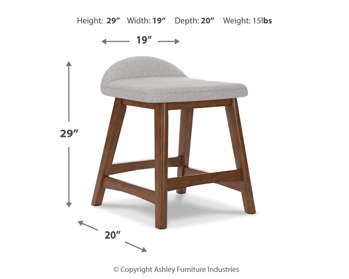 Light Gray/Brown Lyncott Counter Height Dining Table and 4 Barstools - PKG015478