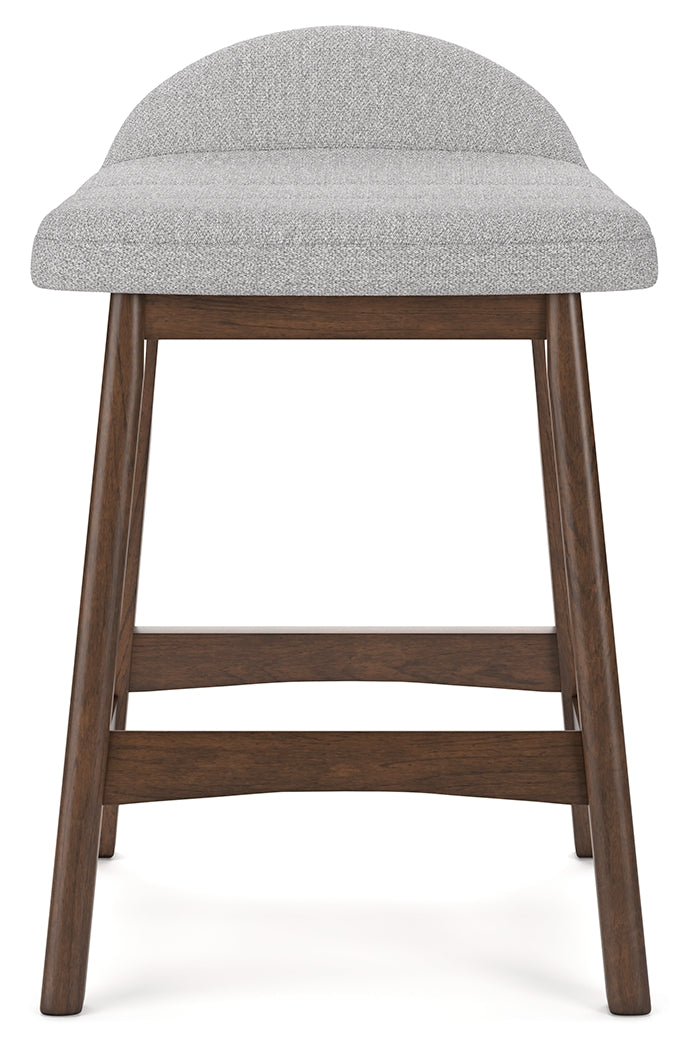 Light Gray/Brown Lyncott Counter Height Dining Table and 4 Barstools - PKG015478