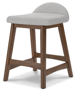 Light Gray/Brown Lyncott Counter Height Dining Table and 4 Barstools - PKG015478