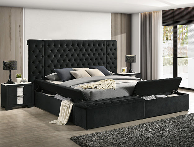 Liliana King Headboard Black from Crown Mark - Luna Furniture