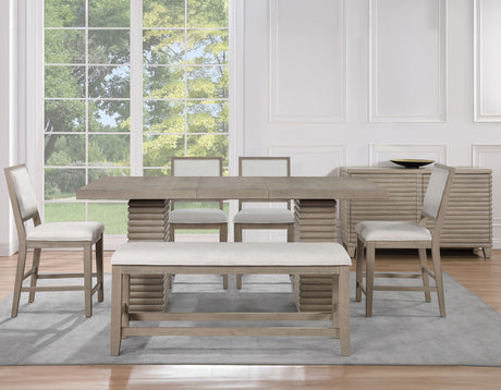 Lily 6-Piece Counter Dining Set - SET | LLY500PT | LLY500PTB | LLY500CC(4) | LLY500CCBN