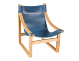 Lima Sling Chair, Cobalt Leather with Natural Frame from Steve Silver - Luna Furniture