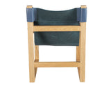 Lima Sling Chair, Cobalt Leather with Natural Frame from Steve Silver - Luna Furniture