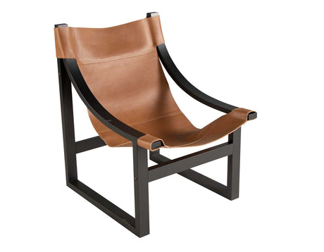 Lima Sling Chair, Natural Leather with Black Frame - LI150NBSC