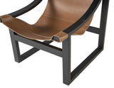 Lima Sling Chair, Natural Leather with Black Frame - LI150NBSC