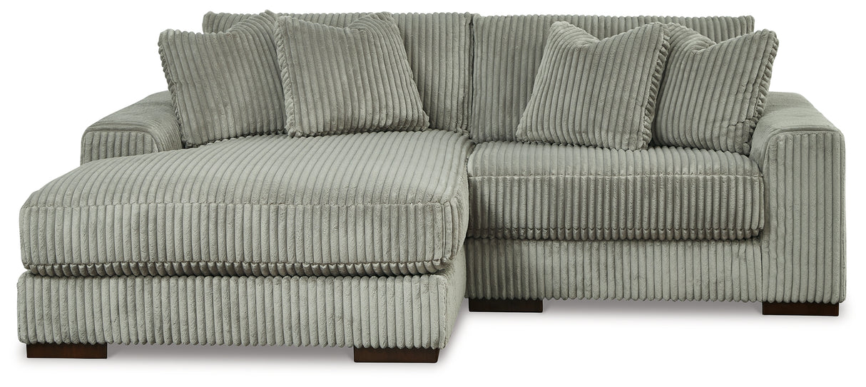 Lindyn 2-Piece Sectional with Ottoman in Fog - PKG014507