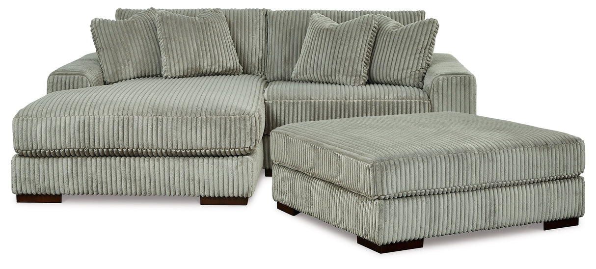 Lindyn 2-Piece Sectional with Ottoman in Fog - PKG014507