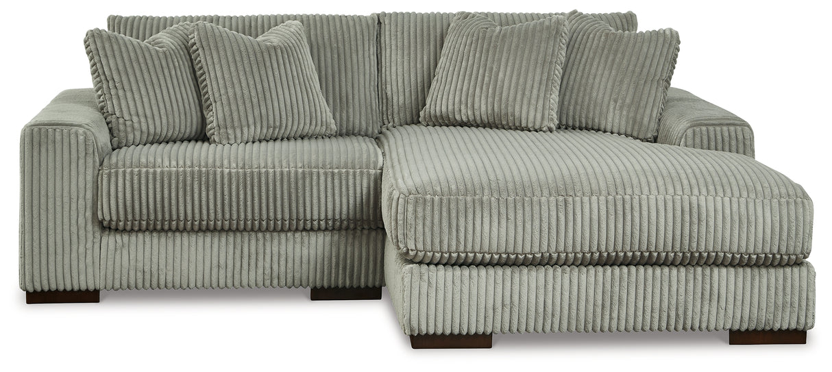 Lindyn 2-Piece Sectional with Ottoman in Fog - PKG014508