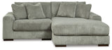 Lindyn 2-Piece Sectional with Ottoman in Fog - PKG014508