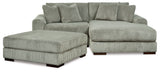 Lindyn 2-Piece Sectional with Ottoman in Fog - PKG014508