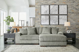 Lindyn 2-Piece Sectional with Ottoman in Fog - PKG014508