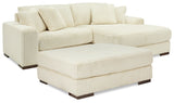 Lindyn 2-Piece Sectional with Ottoman in Ivory - PKG014503