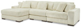 Lindyn 3-Piece Sectional with Ottoman in Ivory - PKG016105