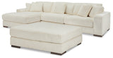 Lindyn 3-Piece Sectional with Ottoman in Ivory - PKG016105