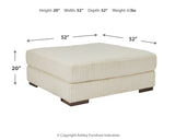 Lindyn 3-Piece Sectional with Ottoman in Ivory - PKG016105