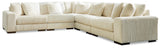 Lindyn 5-Piece Sectional with Ottoman in Ivory - PKG014504