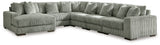 Lindyn 6-Piece Sectional with Ottoman in Fog - PKG016107