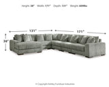 Lindyn 6-Piece Sectional with Ottoman in Fog - PKG016107