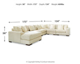 Lindyn 6-Piece Sectional with Ottoman in Ivory - PKG016103