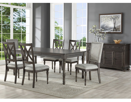 Linnett 6 Piece Set(Table, Bench, 2 Upholstered Side Chairs & 2 Side Chairs) - SET | LT500T | LT510S(2) | LT500S(2) | LT500BN