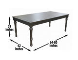 Linnett 64-80 inch Dining Table with 16 inch Leaf - LT500T