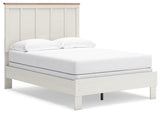 Linnocreek Full Panel Bed with Dresser and 2 Nightstands in White/Warm Brown from Ashley - Luna Furniture