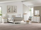 Linnocreek Queen Panel Bed with Dresser and 2 Nightstands in White/Warm Brown from Ashley - Luna Furniture