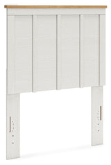 Linnocreek Twin Panel Headboard with Dresser in White/Warm Brown from Ashley - Luna Furniture