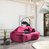 Lips Maroon Velvet Loveseat 81" - LIPSMAROON-L