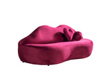 Lips Maroon Velvet Loveseat 81" - LIPSMAROON-L