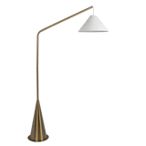 Lisbon Black Floor Lamp with On/Off Switch Coned Base Hanging White Fabric Shade - FLL03700801