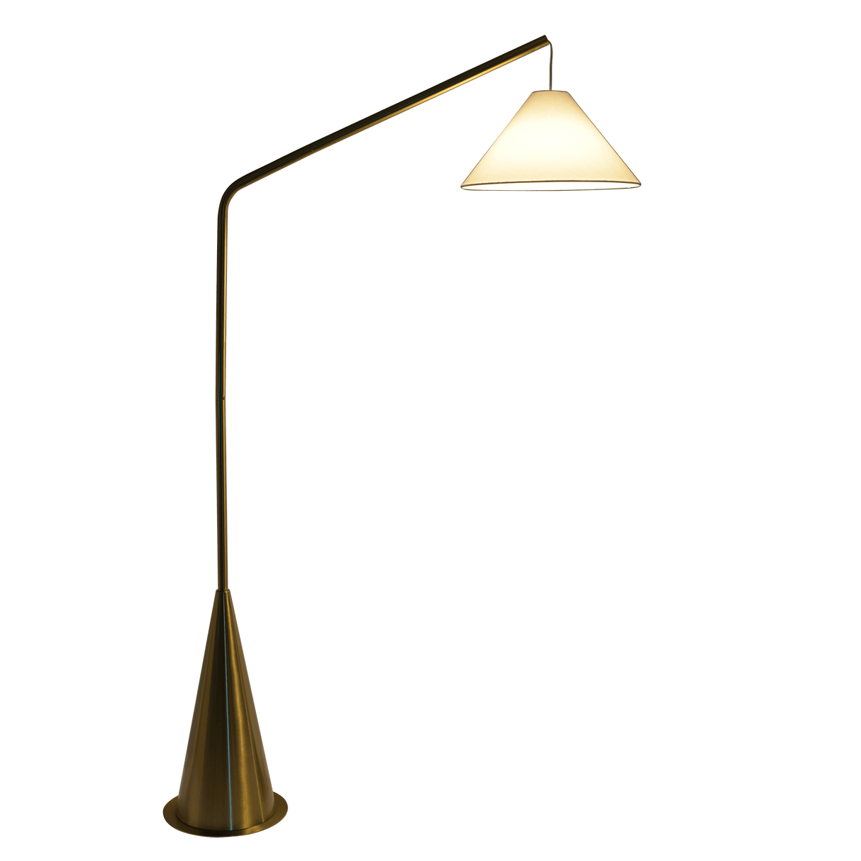 Lisbon Black Floor Lamp with On/Off Switch Coned Base Hanging White Fabric Shade - FLL03700801