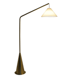 Lisbon Black Floor Lamp with On/Off Switch Coned Base Hanging White Fabric Shade - FLL03700801