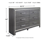 Lodanna Full Panel Bed with 2 Storage Drawers with Dresser in Gray - PKG003612