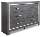 Lodanna Full Panel Bed with 2 Storage Drawers with Dresser in Gray - PKG003612