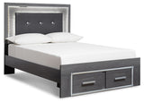 Lodanna Full Panel Bed with 2 Storage Drawers with Dresser in Gray - PKG003612