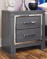 Lodanna Full Panel Bed with 2 Storage Drawers with Mirrored Dresser and 2 Nightstands in Gray from Ashley - Luna Furniture