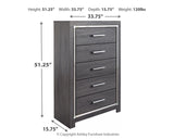 Lodanna Full Panel Bed with 2 Storage Drawers with Mirrored Dresser, Chest and 2 Nightstands in Gray from Ashley - Luna Furniture