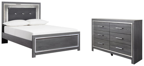 Lodanna Full Panel Bed with Dresser in Gray - PKG003606