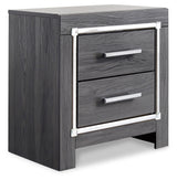 Lodanna Full Panel Bed with Mirrored Dresser, Chest and Nightstand in Gray - PKG003610