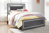 Lodanna Full Panel Bed with Mirrored Dresser in Gray from Ashley - Luna Furniture