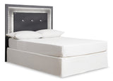 Lodanna Full Upholstered Panel Headboard Bed with Mirrored Dresser and 2 Nightstands in Gray - PKG003734