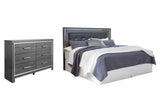 Lodanna King/California King Upholstered Panel Headboard Bed with Dresser in Gray - PKG003491