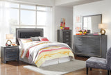 Lodanna King/California King Upholstered Panel Headboard Bed with Dresser in Gray - PKG003491