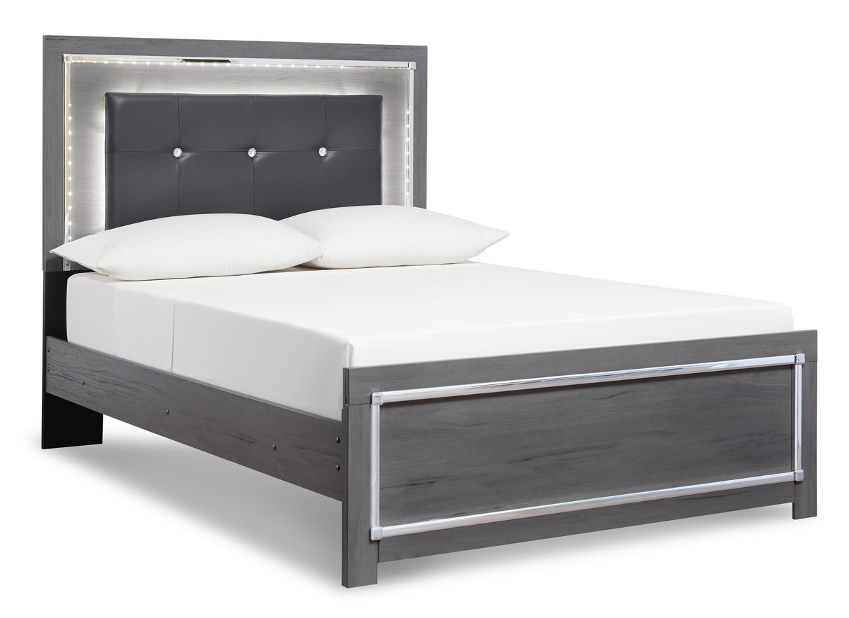 Lodanna King Panel Bed with Dresser in Gray - PKG003546